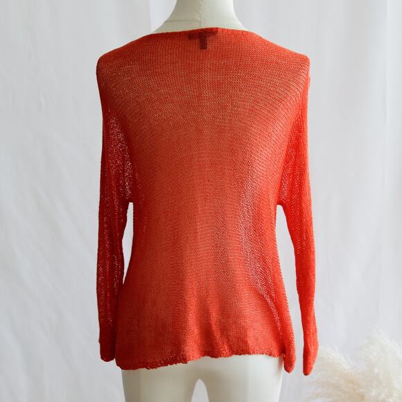 Eileen Fisher Linen Blend knit long-sleeve top size PP - Picture 3 of 4
